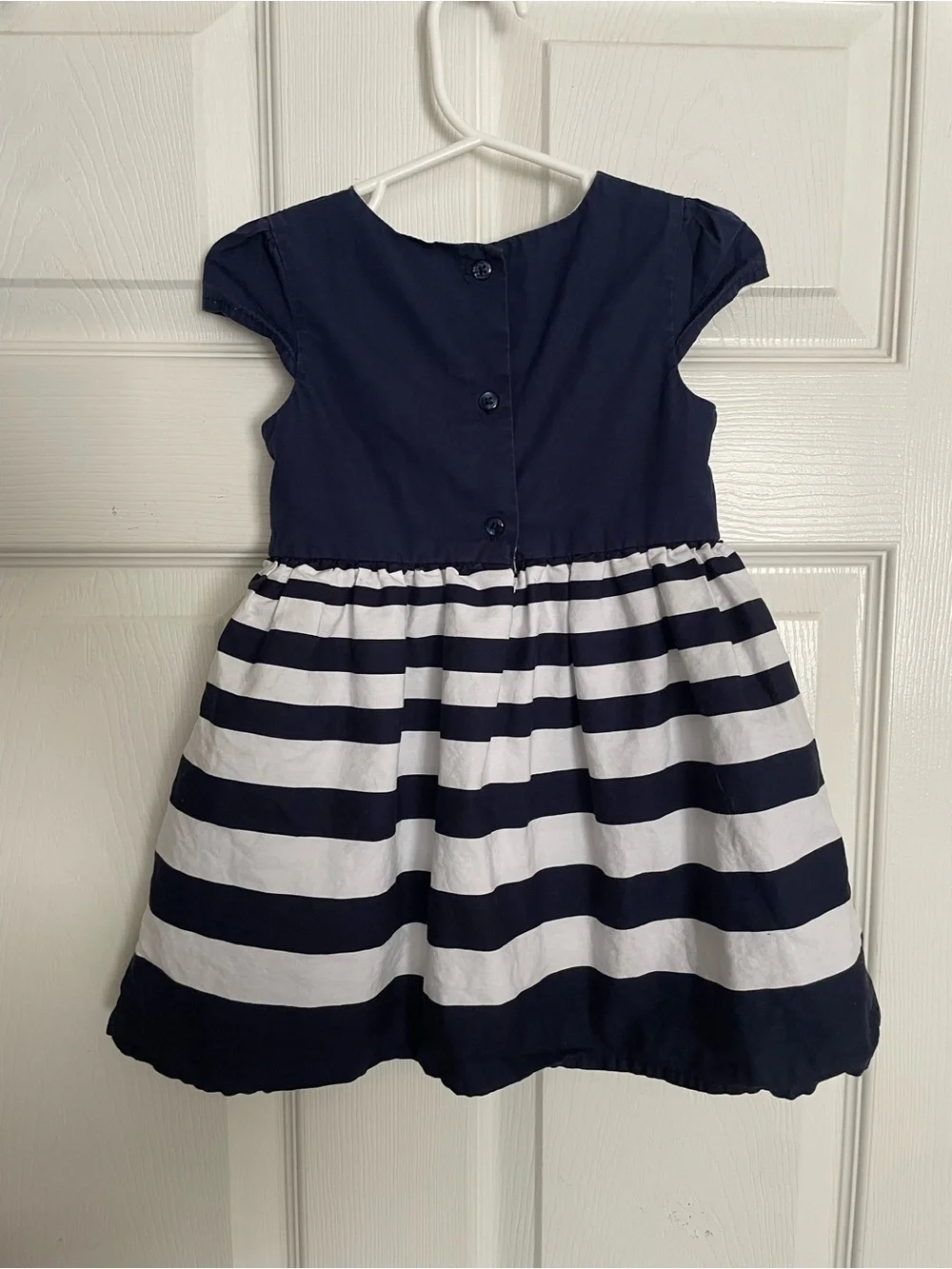 Young Dimension 12-18 Months Navy & White Striped Girls' Cotton Dress